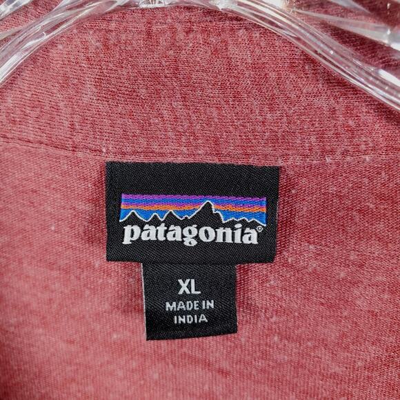 Patagonia Men’s Brick Red Organic Cotton Short Sleeve Casual Polo Shirt Size XL - Picture 4 of 8